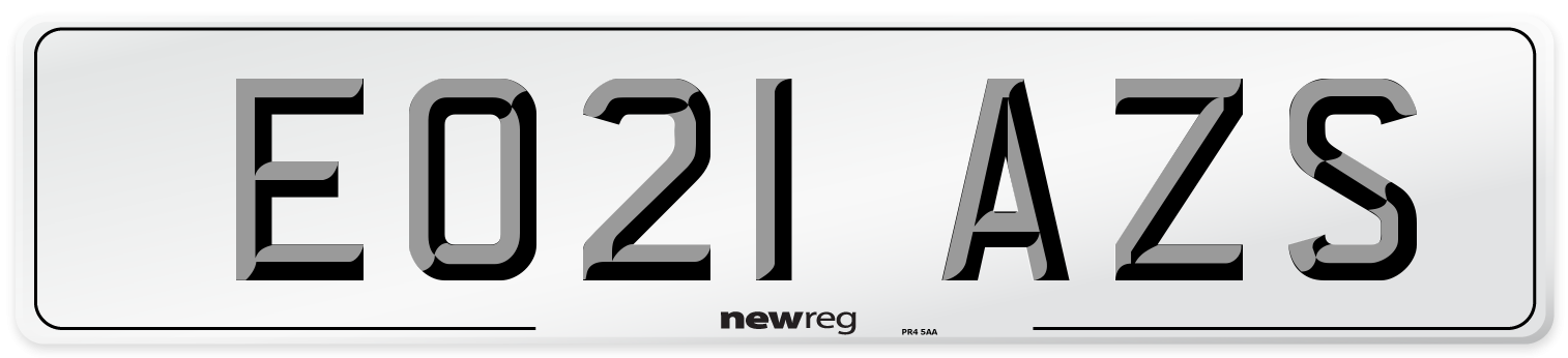 EO21 AZS Number Plate from New Reg